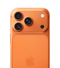 iPhone 17 Pro, fra baksiden, i fargen kosmisk oransje, Pro Fusion-kamerasystem i platå øverst