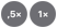 1×, 2×