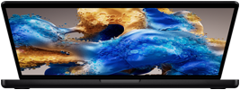 Let åben MacBook Pro med farverig skærm