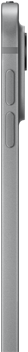 iPad Pro, sedd från sidan, silverfinish, tunn profil, hölje i aluminium, volymknappar och proffskamerasystem