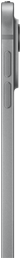 iPad Pro, sedd från sidan, silverfinish, tunn profil, hölje i aluminium, volymknappar och proffskamerasystem