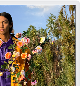 Vis eller rediger blomsterkunst på en briljant Retina 4,5K-skjerm