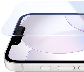 iPhone 17e i hvid med Ceramic Shield 2 på forsiden og Handlings- og lydstyrkeknapperne på siden