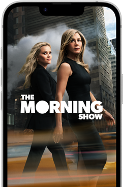 iPhone 17e-skærm viser Apple TV+-serien The Morning Show