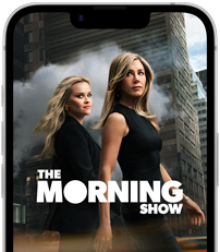iPhone 17e-skærm viser Apple TV+-serien The Morning Show