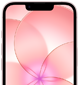 Forside af iPhone 17e med Ceramic Shield 2 vist delvist, sart rosa farve, med et baggrundsbillede af en lyserød blomst