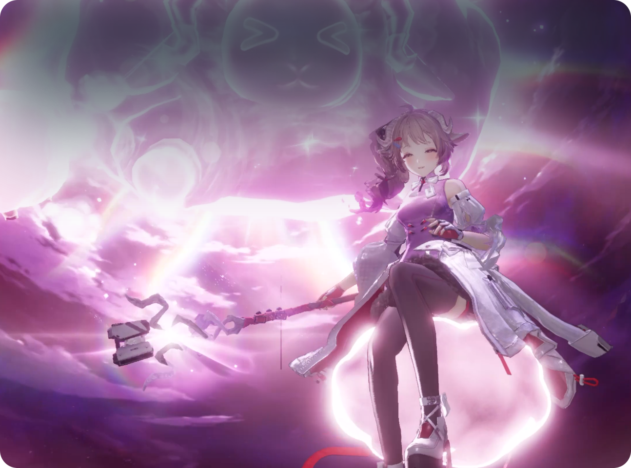 På skjermen vises dataspillet Control med avansert grafikk som drives av Apple M4-chipen. 