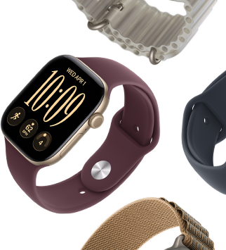 Apple Watch Series 11-remme: Sportsrem i sart lilla, Ocean-rem i stålblå, Alpine Loop i lyseblå